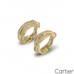 Cartier Yellow Gold Diamond Trinity Earrings Cartier Yellow Gold Diamond Trinity Earrings